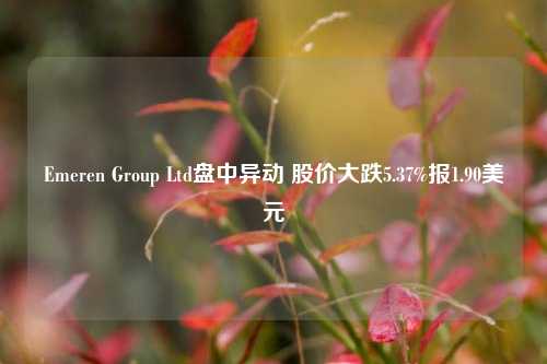 Emeren Group Ltd盘中异动 股价大跌5.37%报1.90美元