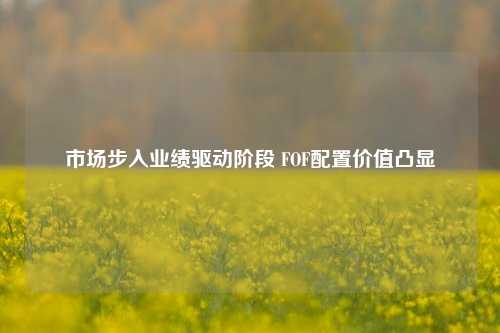 市场步入业绩驱动阶段 FOF配置价值凸显