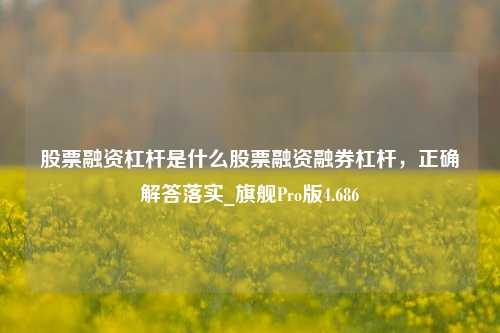 股票融资杠杆是什么股票融资融券杠杆，正确解答落实_旗舰Pro版4.686