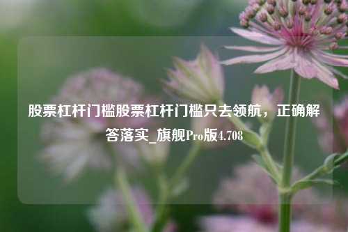 股票杠杆门槛股票杠杆门槛只去领航，正确解答落实_旗舰Pro版4.708