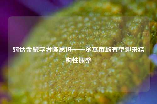 对话金融学者陈思进——资本市场有望迎来结构性调整