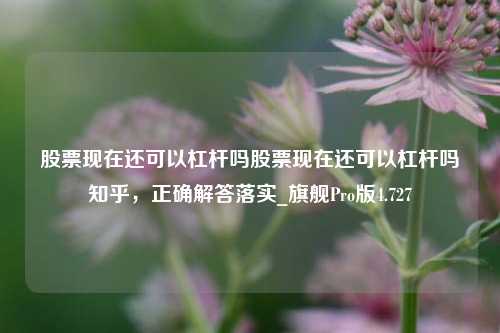 股票现在还可以杠杆吗股票现在还可以杠杆吗知乎，正确解答落实_旗舰Pro版4.727