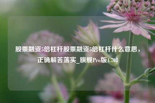 股票融资5倍杠杆股票融资5倍杠杆什么意思，正确解答落实_旗舰Pro版4.708