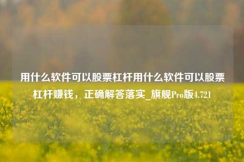 用什么软件可以股票杠杆用什么软件可以股票杠杆赚钱，正确解答落实_旗舰Pro版4.721