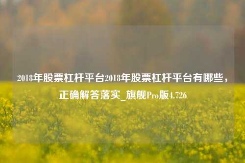 2018年股票杠杆平台2018年股票杠杆平台有哪些，正确解答落实_旗舰Pro版4.726