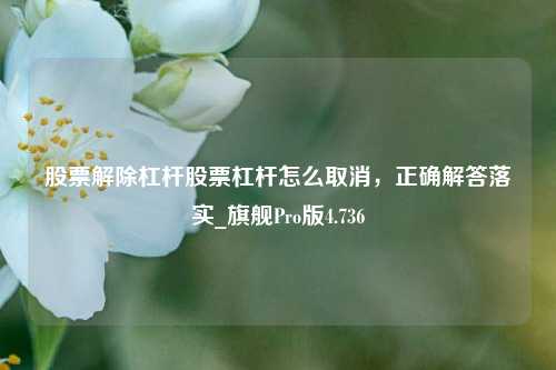 股票解除杠杆股票杠杆怎么取消，正确解答落实_旗舰Pro版4.736