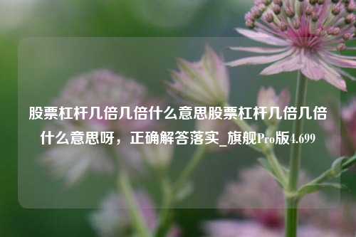 股票杠杆几倍几倍什么意思股票杠杆几倍几倍什么意思呀，正确解答落实_旗舰Pro版4.699