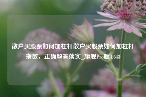 散户买股票如何加杠杆散户买股票如何加杠杆指数，正确解答落实_旗舰Pro版4.643