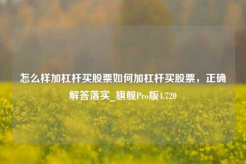 怎么样加杠杆买股票如何加杠杆买股票，正确解答落实_旗舰Pro版4.720